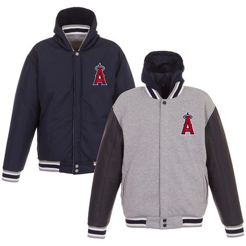 Los Angeles Angels JH Design Heavyweight Reversible Full Snap Hoodie