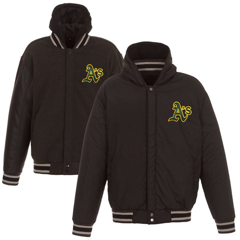 Oakland Athletics JH Design Heavyweight Reversible Full Snap Hoodie