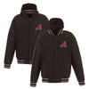 Atlanta Braves JH Design Heavyweight Reversible Full Snap Hoodie