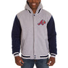 Atlanta Braves JH Design Heavyweight Reversible Full Snap Hoodie