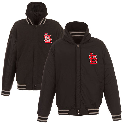 St. Louis Cardinals JH Design Heavyweight Reversible Full Snap Hoodie