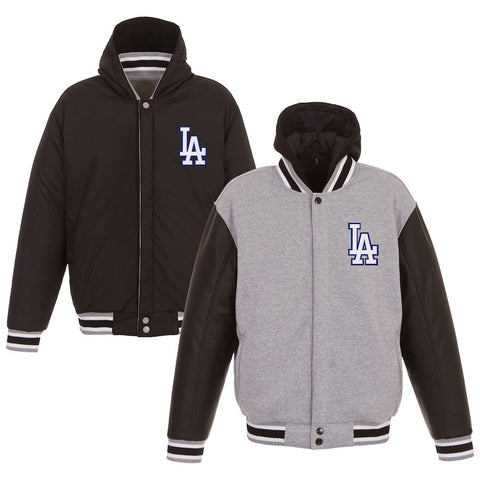 Los Angeles Dodgers JH Design Heavyweight Reversible Full Snap Hoodie