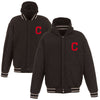 Cleveland Indians JH Design Heavyweight Reversible Full Snap Hoodie