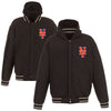 New York Mets JH Design Heavyweight Reversible Full Snap Hoodie