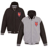 New York Mets JH Design Heavyweight Reversible Full Snap Hoodie