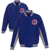 Chicago Cubs JH Design Wool Poly-Twill Accent Full Snap Jacket