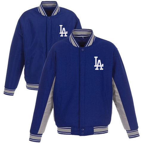 Los Angeles Dodgers JH Design Wool Poly-Twill Accent Full Snap Jacket