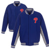 Philadelphia Phillies JH Design Wool Poly-Twill Accent Full Snap Jacket