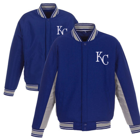 Kansas City Royals JH Design Wool Poly-Twill Accent Full Snap Jacket
