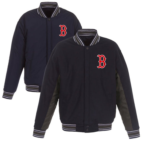 Boston Red Sox JH Design Wool Poly-Twill Accent Full Snap Jacket