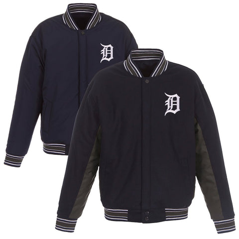 Detroit Tigers JH Design Wool Poly-Twill Accent Full Snap Jacket