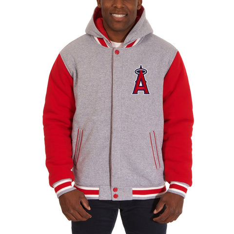 Los Angeles Angels JH Design Reversible Fleece Full Snap Hoodie