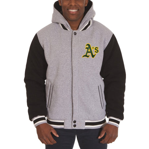 Oakland Athletics JH Design Reversible Fleece Full Snap Hoodie