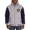 Milwaukee Brewers JH Design Reversible Fleece Full Snap Hoodie