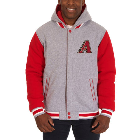 Arizona Diamondbacks JH Design Reversible Fleece Full Snap Hoodie