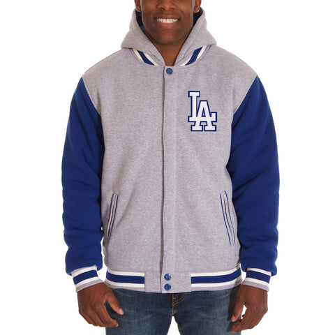 Los Angeles Dodgers JH Design Reversible Fleece Full Snap Hoodie