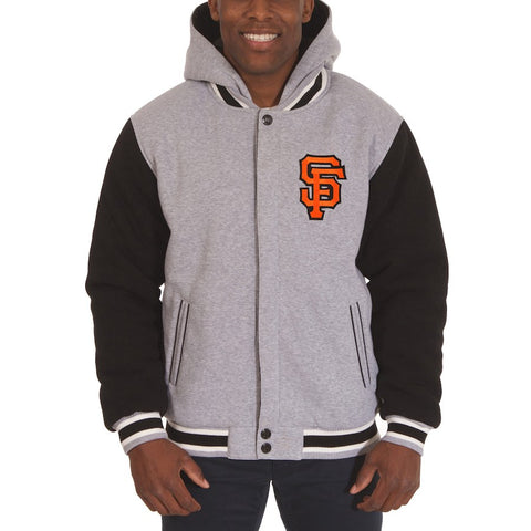 San Francisco Giants JH Design Reversible Fleece Full Snap Hoodie