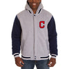 Cleveland Indians JH Design Reversible Fleece Full Snap Hoodie