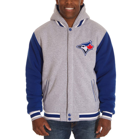 Toronto Blue Jays JH Design Reversible Fleece Full Snap Hoodie