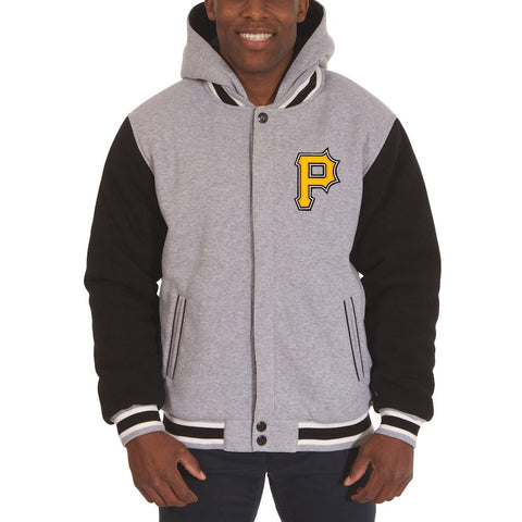 Pittsburgh Pirates JH Design Reversible Fleece Full Snap Hoodie