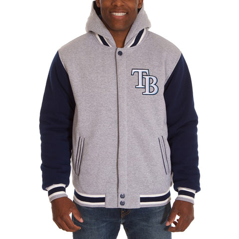 Tampa Bay Rays JH Design Reversible Fleece Full Snap Hoodie