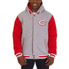 Cincinnati Reds JH Design Reversible Fleece Full Snap Hoodie