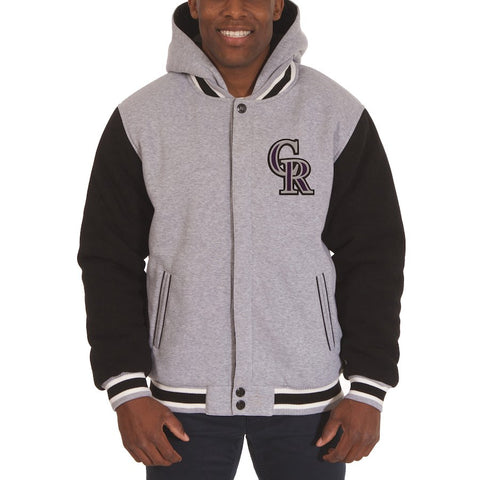 Colorado Rockies JH Design Reversible Fleece Full Snap Hoodie