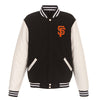 San Francisco Giants JH Design Reversible Fleece Jacket with Faux Leather Sleeves