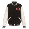 Cincinnati Reds JH Design Reversible Fleece Jacket with Faux Leather Sleeves