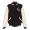 Chicago White Sox JH Design Reversible Fleece Jacket with Faux Leather Sleeves