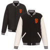 San Francisco Giants JH Design Reversible Fleece Jacket with Faux Leather Sleeves