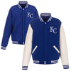 Kansas City Royals JH Design Reversible Fleece Jacket with Faux Leather Sleeves