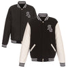 Chicago White Sox JH Design Reversible Fleece Jacket with Faux Leather Sleeves