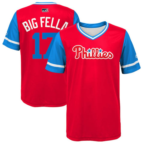 Rhys Hoskins "Big Fella" Philadelphia Phillies Majestic Youth 2018 Players' Weekend Jersey