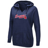 Ronald Acuna Jr. Atlanta Braves Majestic Women's Authentic Name & Number Pullover Hoodie - Navy