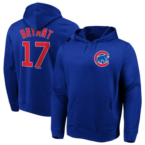 Kris Bryant Chicago Cubs Majestic Authentic Name & Number Pullover Hoodie - Royal