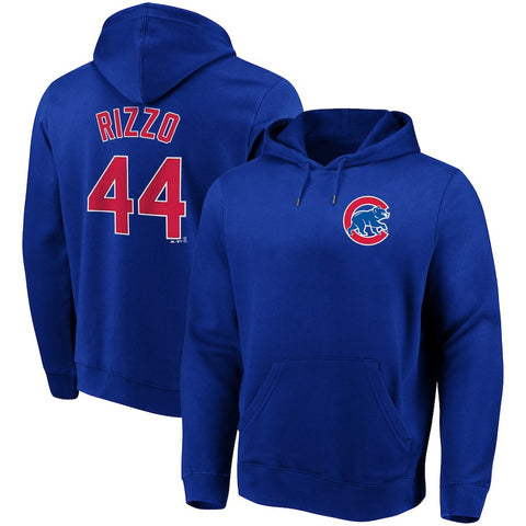 Anthony Rizzo Chicago Cubs Majestic Authentic Name & Number Pullover Hoodie - Royal