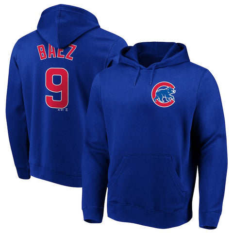 Javier Baez Chicago Cubs Majestic Authentic Name & Number Pullover Hoodie - Royal