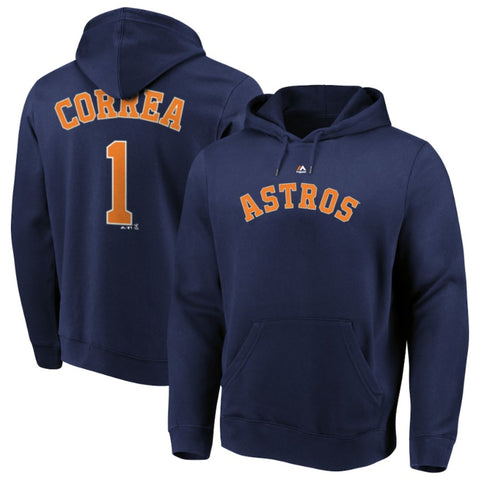 Carlos Correa Houston Astros Majestic Authentic Name & Number Pullover Hoodie - Navy