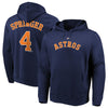 George Springer Houston Astros Majestic Authentic Name & Number Pullover Hoodie - Navy