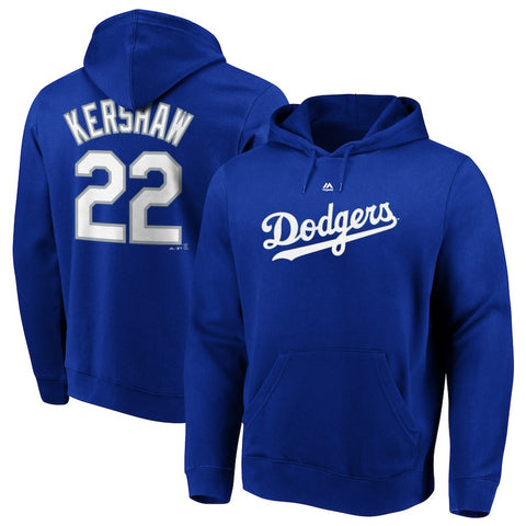 Clayton Kershaw Los Angeles Dodgers Majestic Authentic Name & Number Pullover Hoodie - Royal