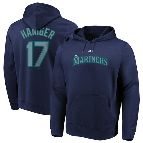 Mitch Haniger Seattle Mariners Majestic Authentic Name & Number Pullover Hoodie - Navy