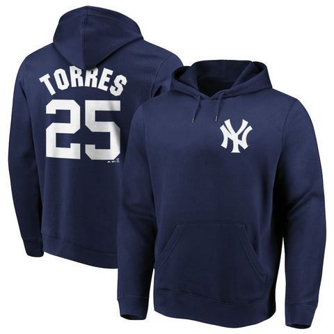 Gleyber Torres New York Yankees Majestic Authentic Name & Number Pullover Hoodie - Navy