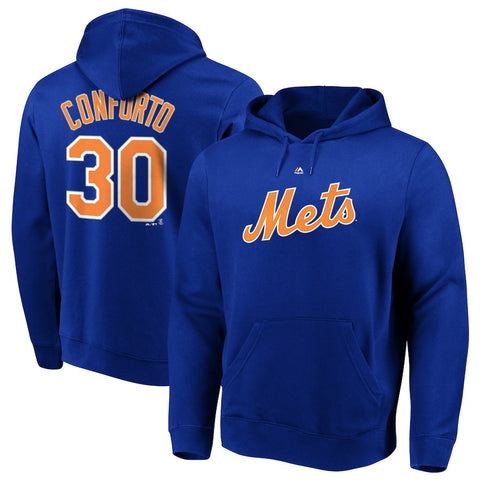 Michael Conforto New York Mets Majestic Authentic Name & Number Pullover Hoodie - Royal