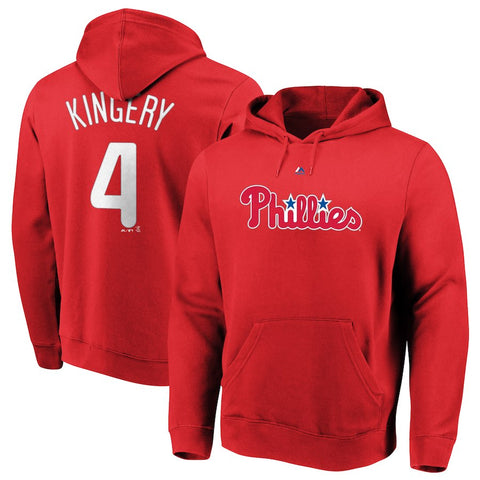 Scott Kingery Philadelphia Phillies Majestic Authentic Name & Number Pullover Hoodie - Red