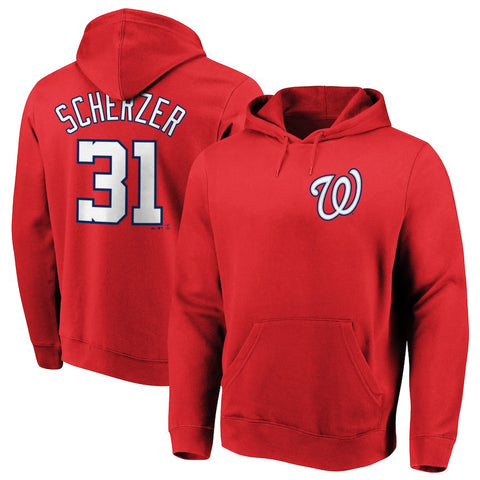 Max Scherzer Washington Nationals Majestic Authentic Name & Number Pullover Hoodie - Red