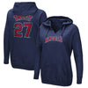 Mike Trout Los Angeles Angels Majestic Women's Authentic Name & Number Pullover Hoodie - Navy