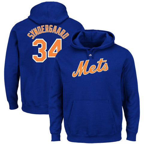 Noah Syndergaard New York Mets Majestic Authentic Name & Number Pullover Hoodie - Royal