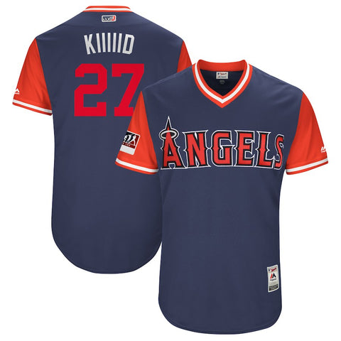 Mike Trout "Kiiiiid" Los Angeles Angels Majestic 2018 Players' Weekend Authentic Jersey - Navy/Red