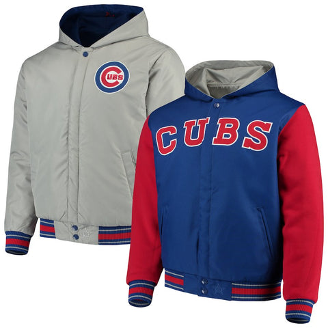 Chicago Cubs JH Design Reversible Full-Snap Twill Jacket